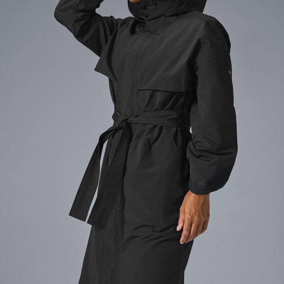 Alo Yoga Crinkle On The Move Trench Black - Picture 2 of 5